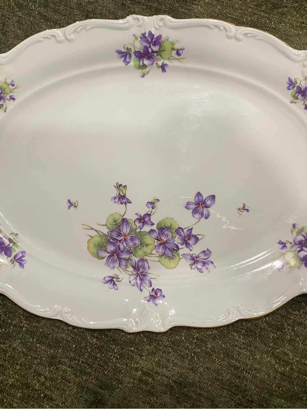 vintage Winterling Bavaria oval  White & Purple Serving Platter